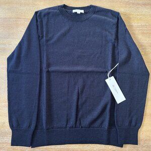 NWT AG Adriano Goldschmied Navy Marino Wool Crewneck Sweater, Size M